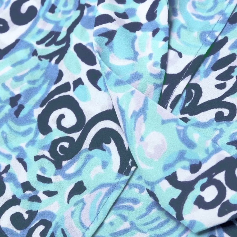 NWT Lilly Pulitzer MYLEE Tie Front Skort  in Light Aqua SPRITZ Size 00 Ret.$78 - Picture 3 of 7